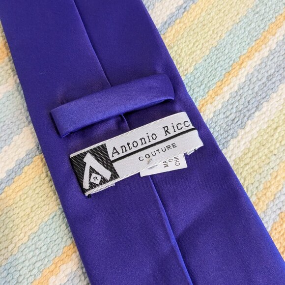 🛍️ BUNDLE ONLY • Antonio Ricci Purple Tie - Picture 2 of 4
